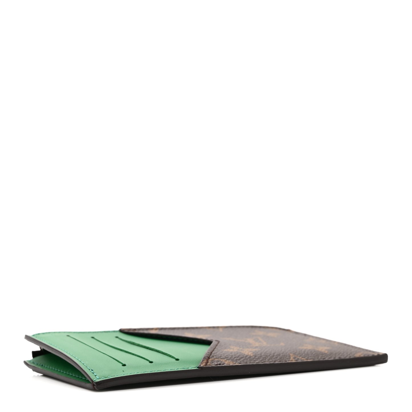 Monogram Calfskin Coin Card Holder Minty Green
