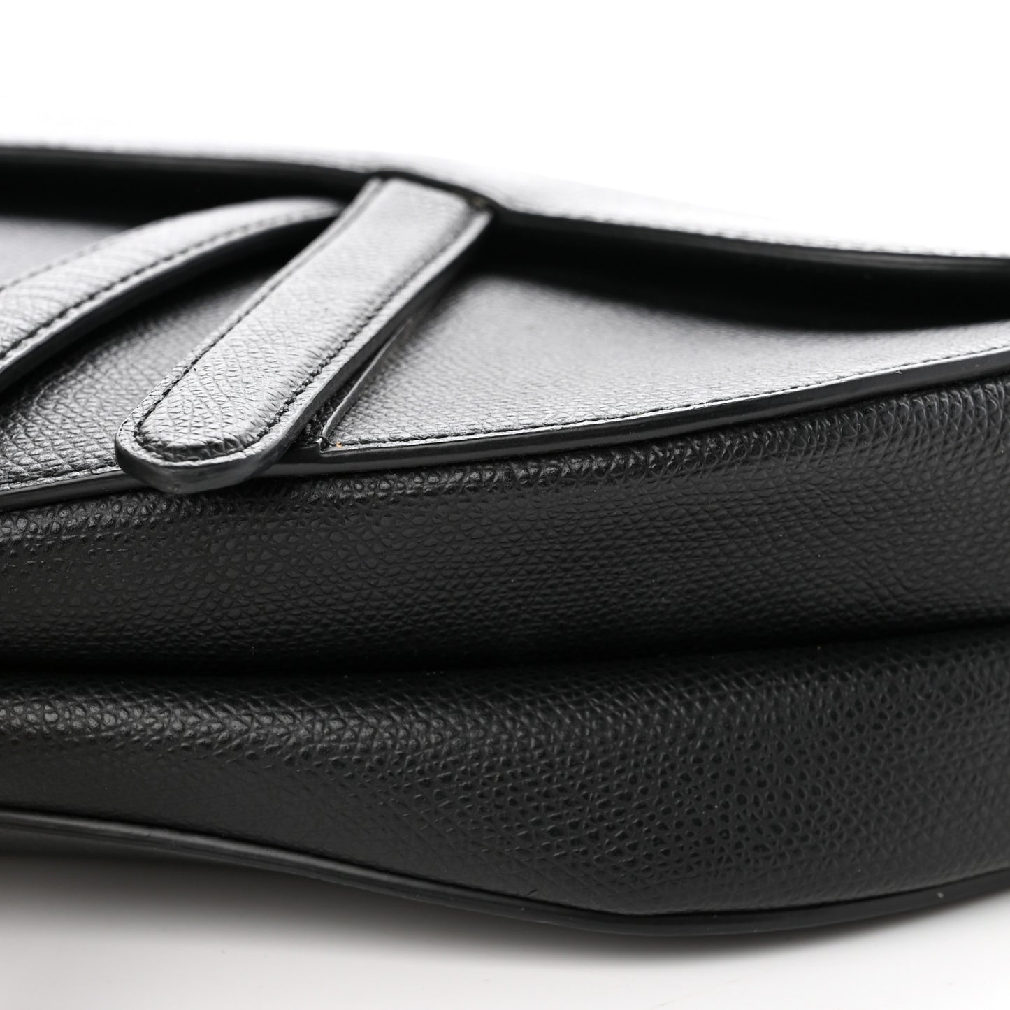 Grained Calfskin Saddle Bag Black