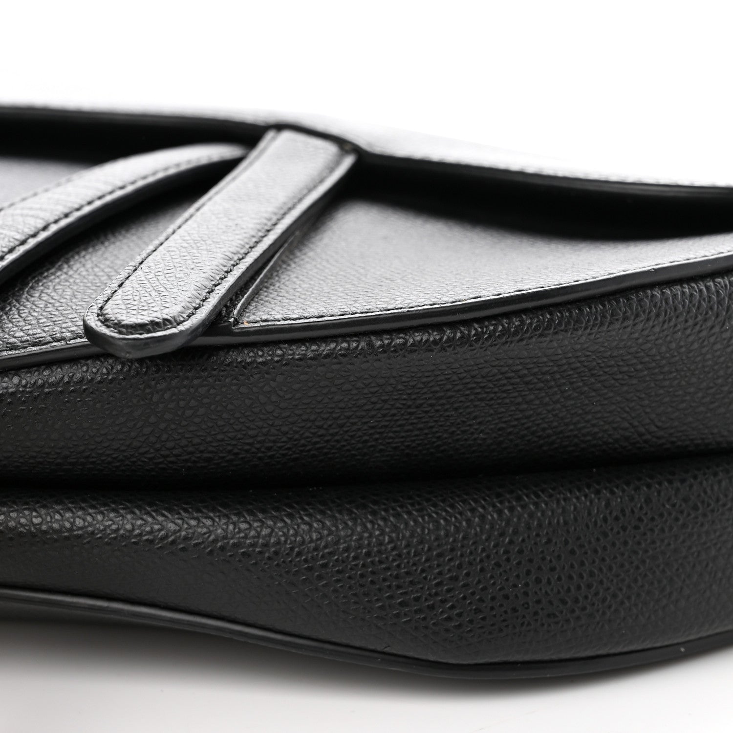 Christian Dior Grained Calfskin Saddle Bag Black 9 of 10