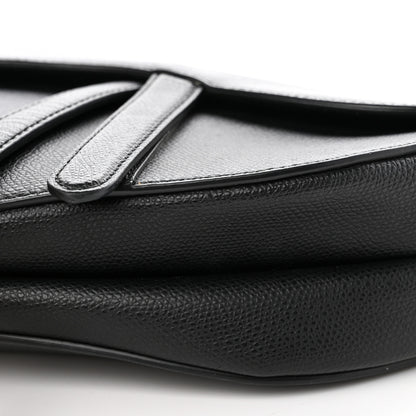 Christian Dior Grained Calfskin Saddle Bag Black 9 of 10