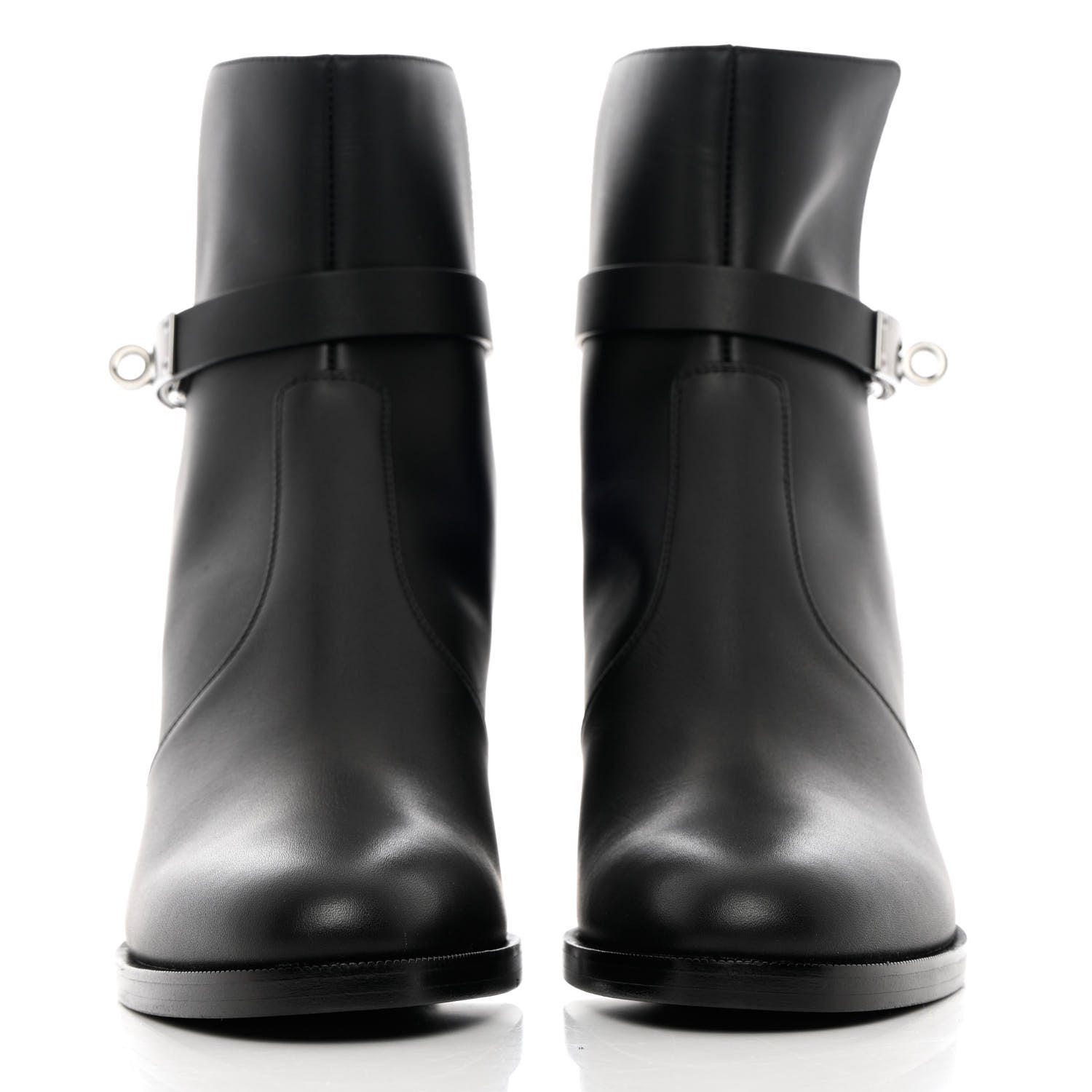 Hermes Calfskin Frenchie 50 Ankle Boots 38 Black 2 of 14