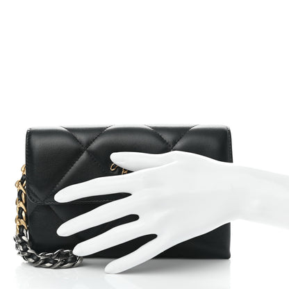Chanel Lambskin Quilted Chanel 19 Flap Clutch Black 3 of 10