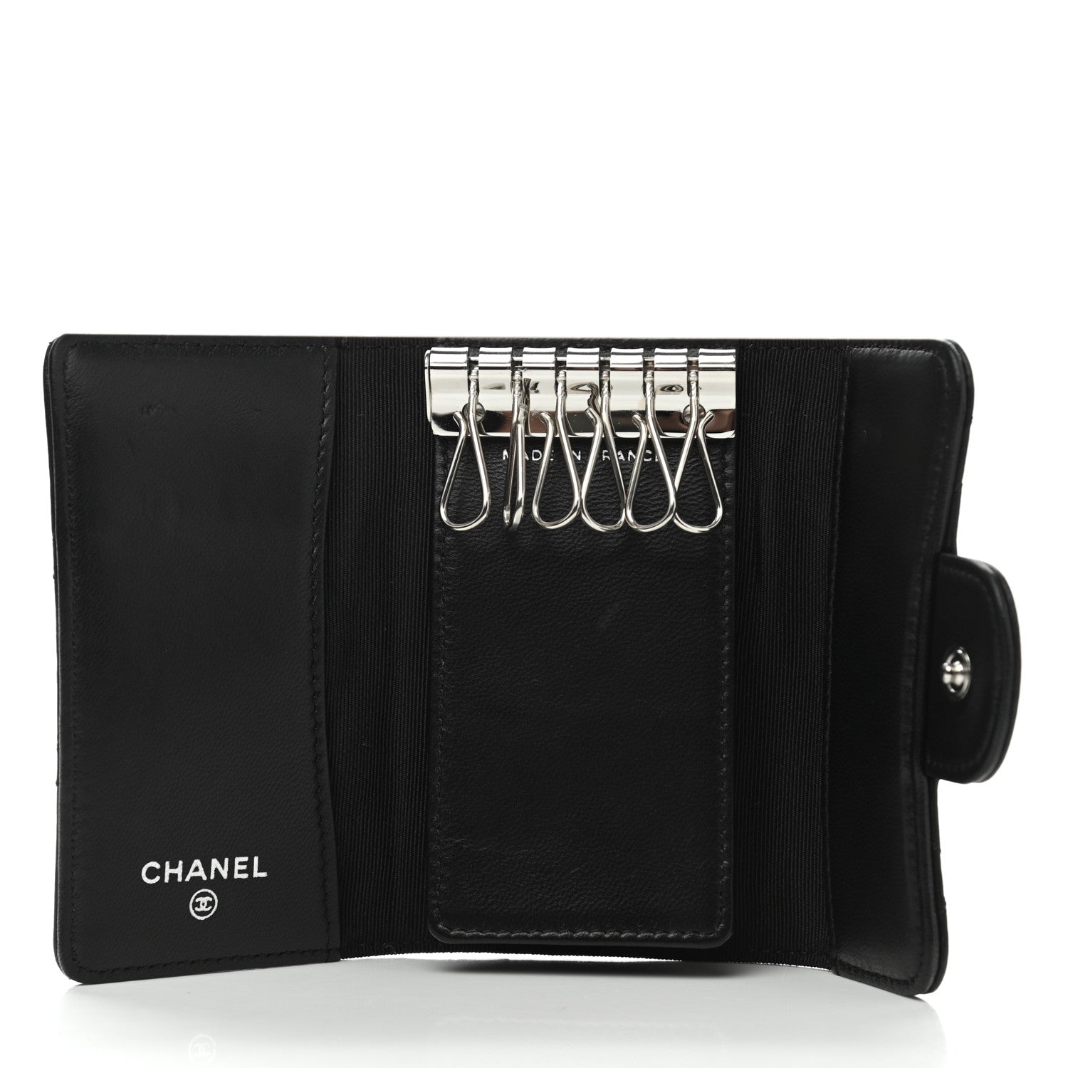 Chanel Lambskin Quilted 6 Key Holder Black 5 of 9