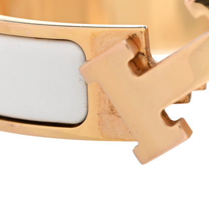 Hermes Enamel Narrow Clic Clac H Bracelet PM White 6 of 7