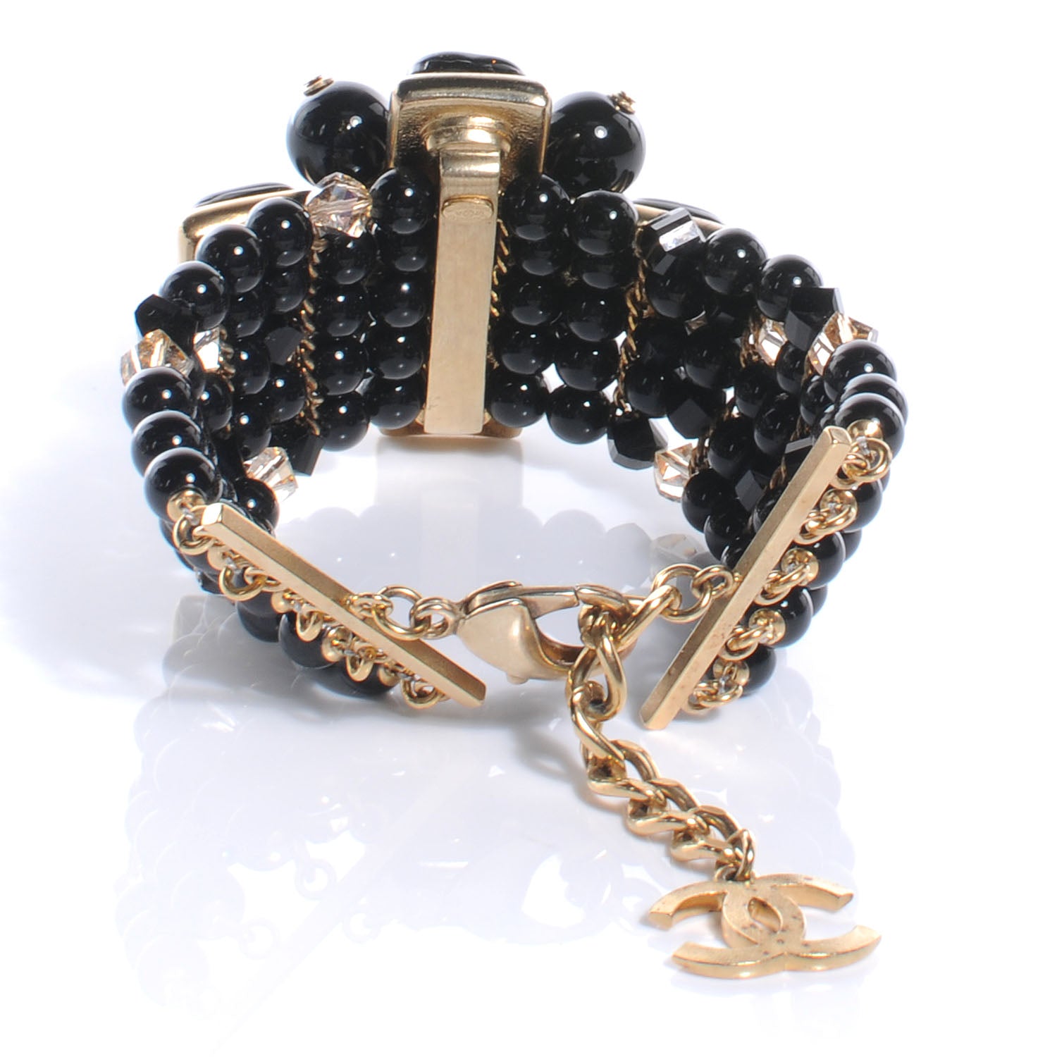 Chanel Beaded Gripoix Bracelet Black 4 of 5