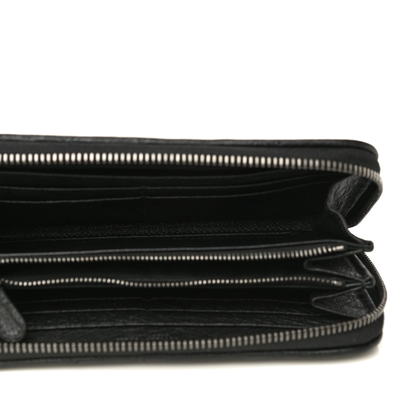 Ostrich Zip Around Wallet Black