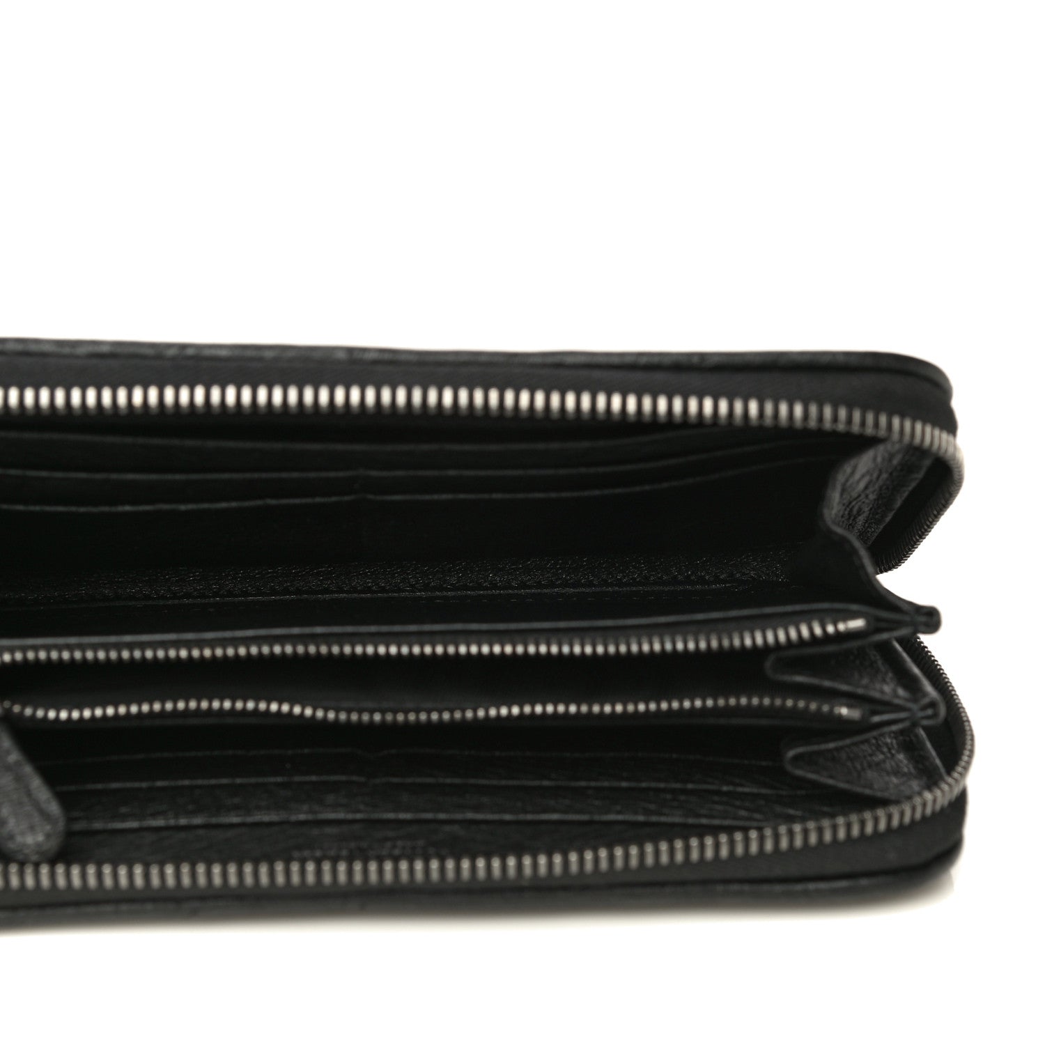 Bottega Veneta Ostrich Zip Around Wallet Black 5 of 11