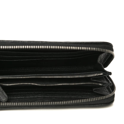 Bottega Veneta Ostrich Zip Around Wallet Black 5 of 11