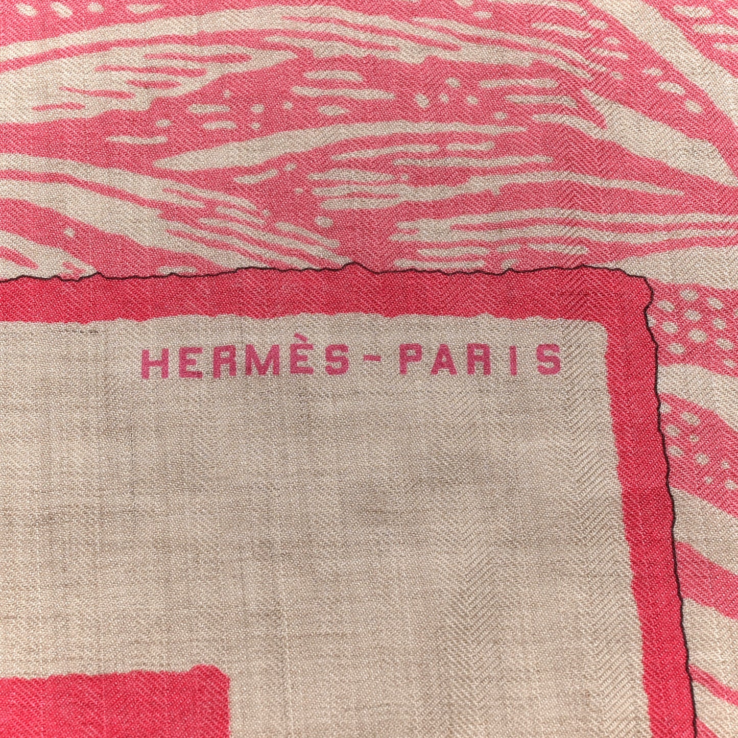 Cashmere Silk Cavalier En Formes Shawl 140 Naturel Rose Bonbon Bleu
