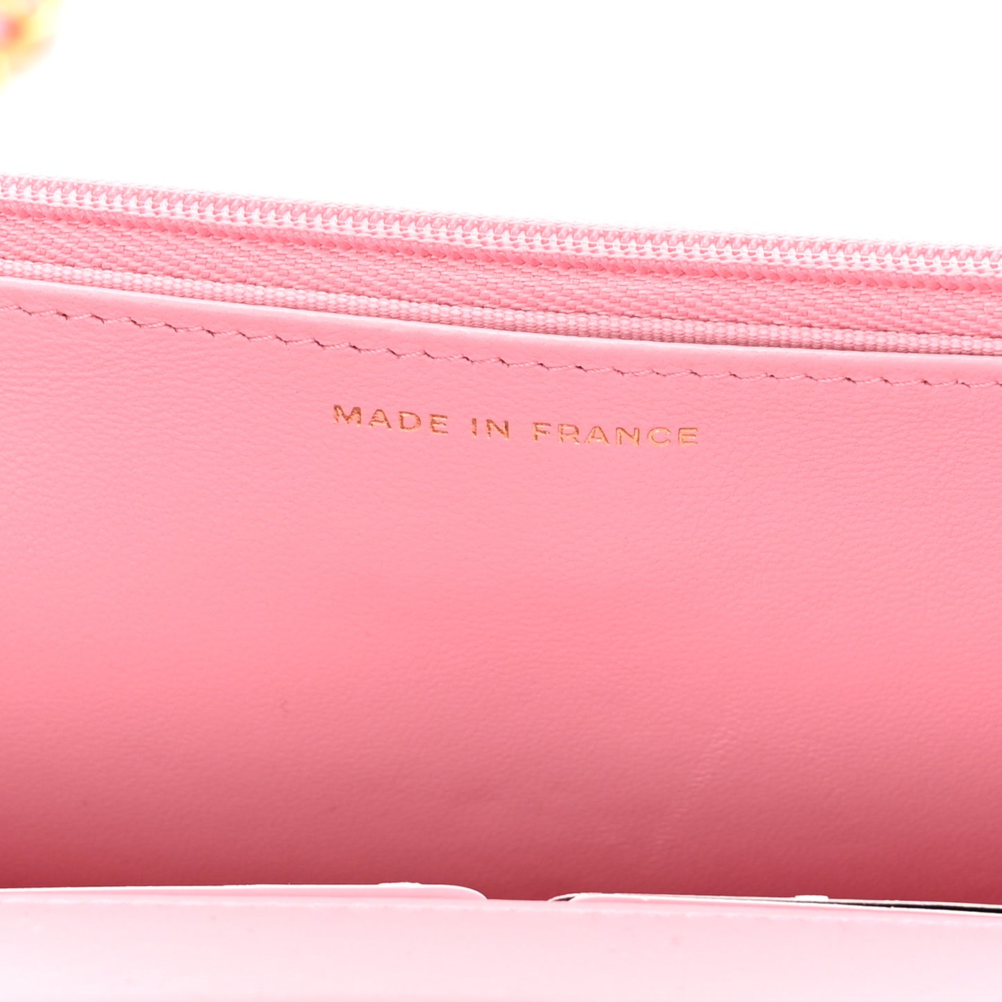 Lambskin Quilted Pick Me Up Wallet On Chain WOC Light Pink