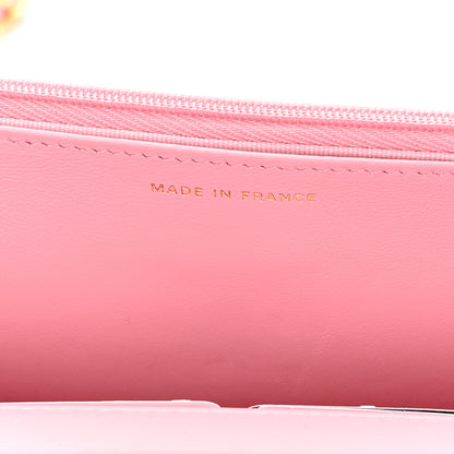Chanel Lambskin Quilted Pick Me Up Wallet On Chain WOC Light Pink 7 of 11