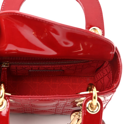 Christian Dior Patent Cannage Mini Lady Dior Red 5 of 9