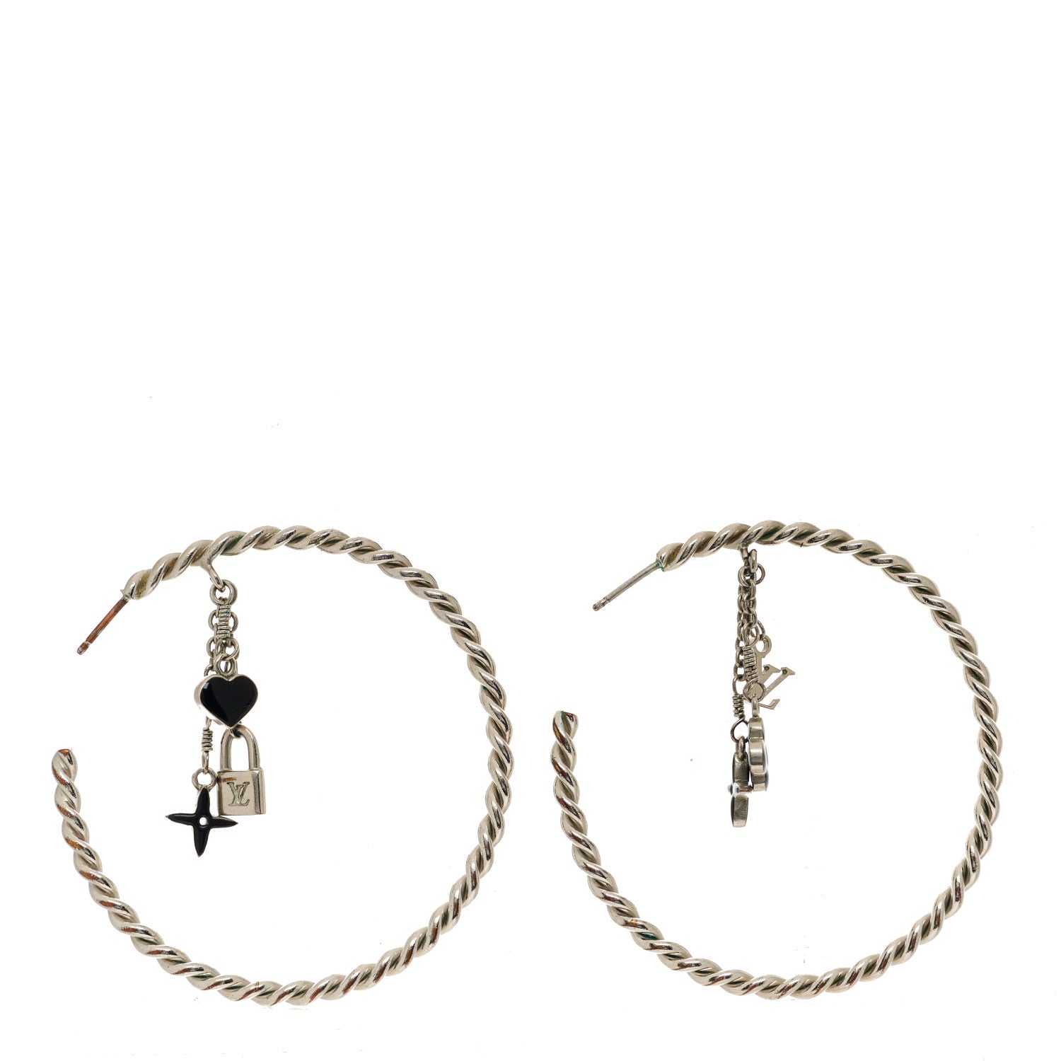 Louis Vuitton Sweet Monogram Creole Hoop Earrings Silver 3 of 5