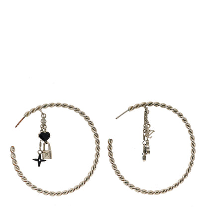 Louis Vuitton Sweet Monogram Creole Hoop Earrings Silver 3 of 5