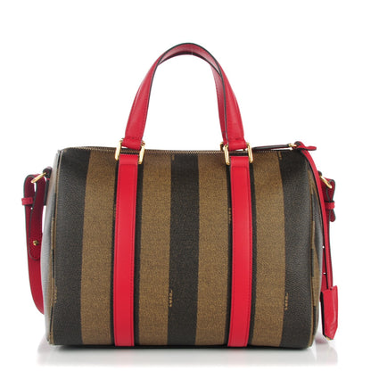 Fendi Pequin Spalmati Vitello Flamingo Small Boston Tobacco Mattone 1 of 7