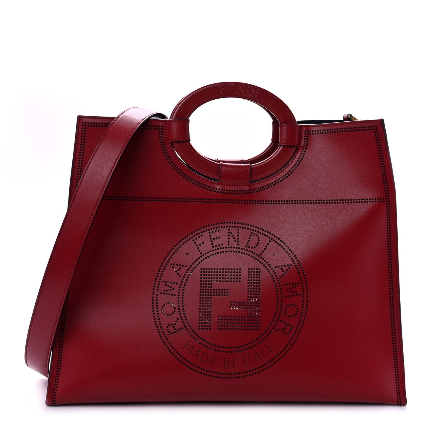 Vitello Liberty Plexiglass Stamp Patch Perforated Medium Runaway Shopper Tote Fragola
