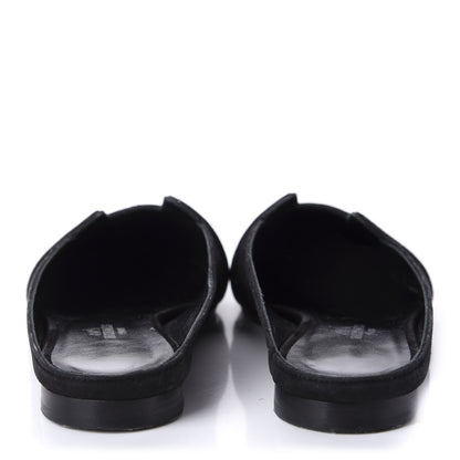 Hermes Suede Goatskin Crystal Roxane Mules 36 Black 6 of 8