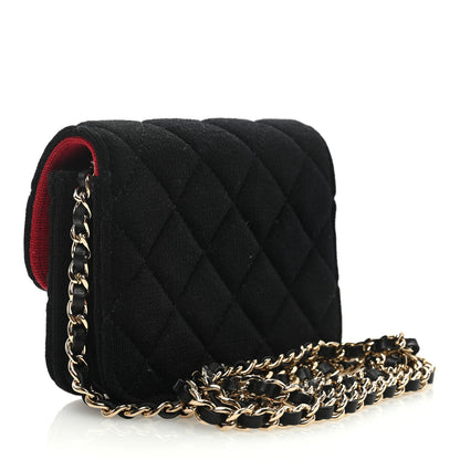 Chanel Jersey Quilted Micro Mini Flap Black 3 of 10