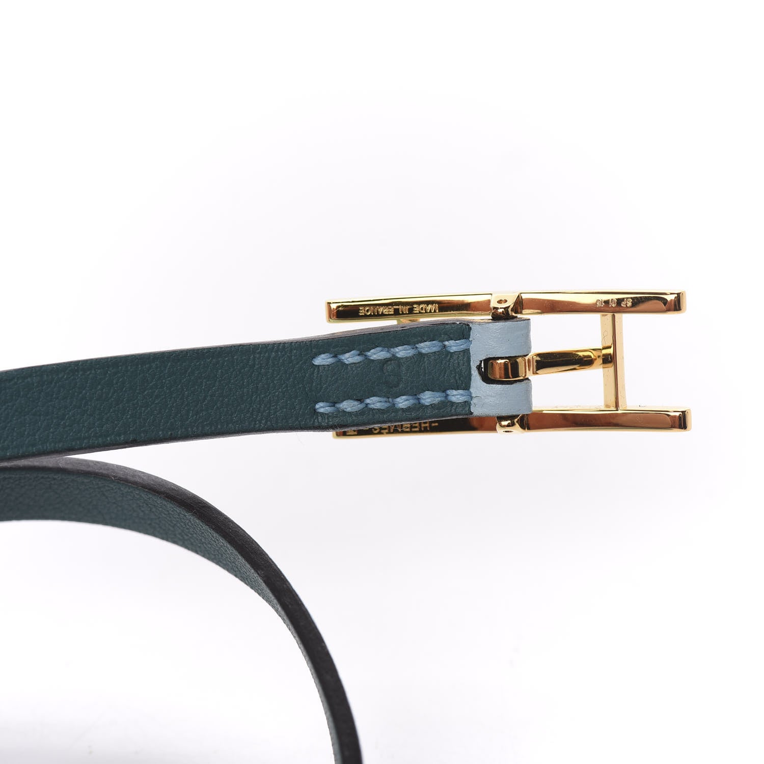 Hermes Epsom Swift Behapi Double Tour Bracelet S Bleu Atoll Malachite 4 of 7