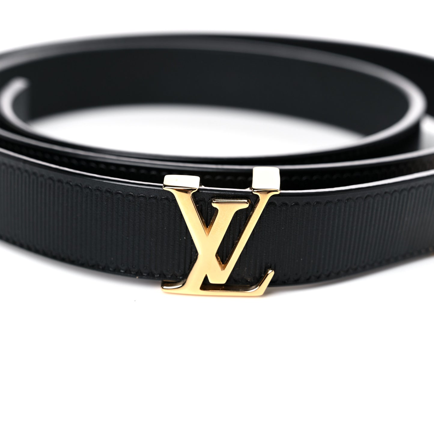 Taurillon Calfskin 30mm LV Initiales Belt 85 34 Black