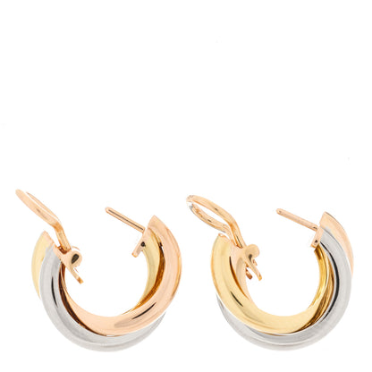 Cartier 18K Pink Yellow White Gold Small Trinity Earrings 3 of 7