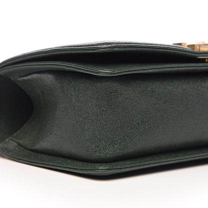 Chanel Caviar Chevron Quilted Medium Boy Flap Dark Green 8 of 11