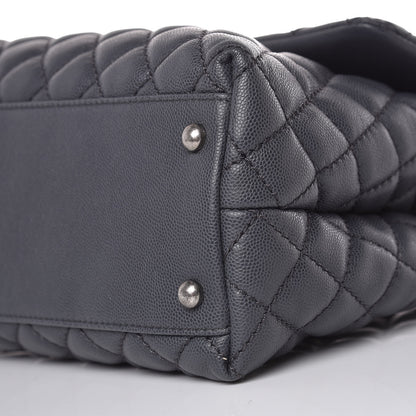 Chanel Caviar Lizard Quilted Medium Coco Handle Flap Grey 9 of 10