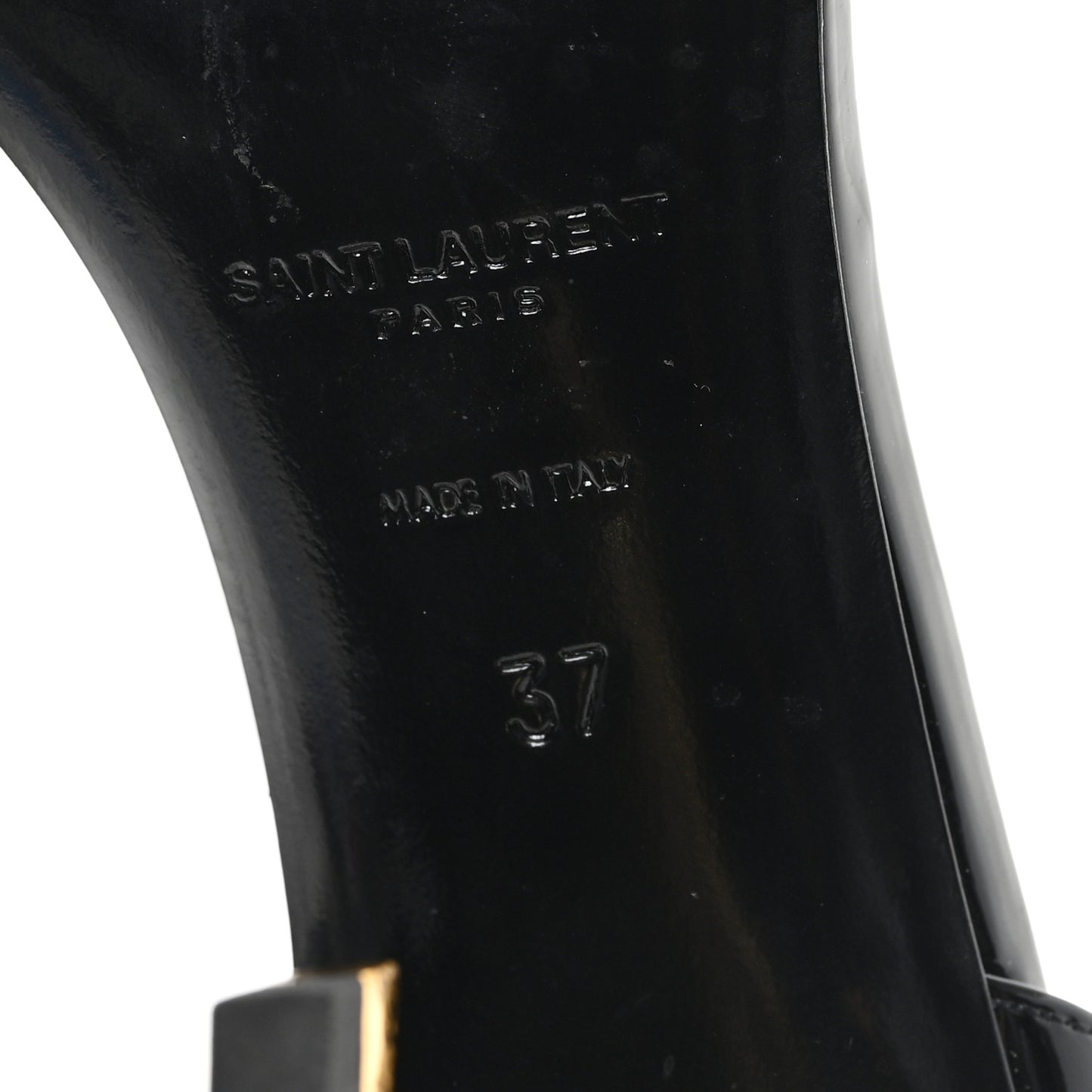 Patent Calfskin Opyum 85 Sandals 37 Black Gold