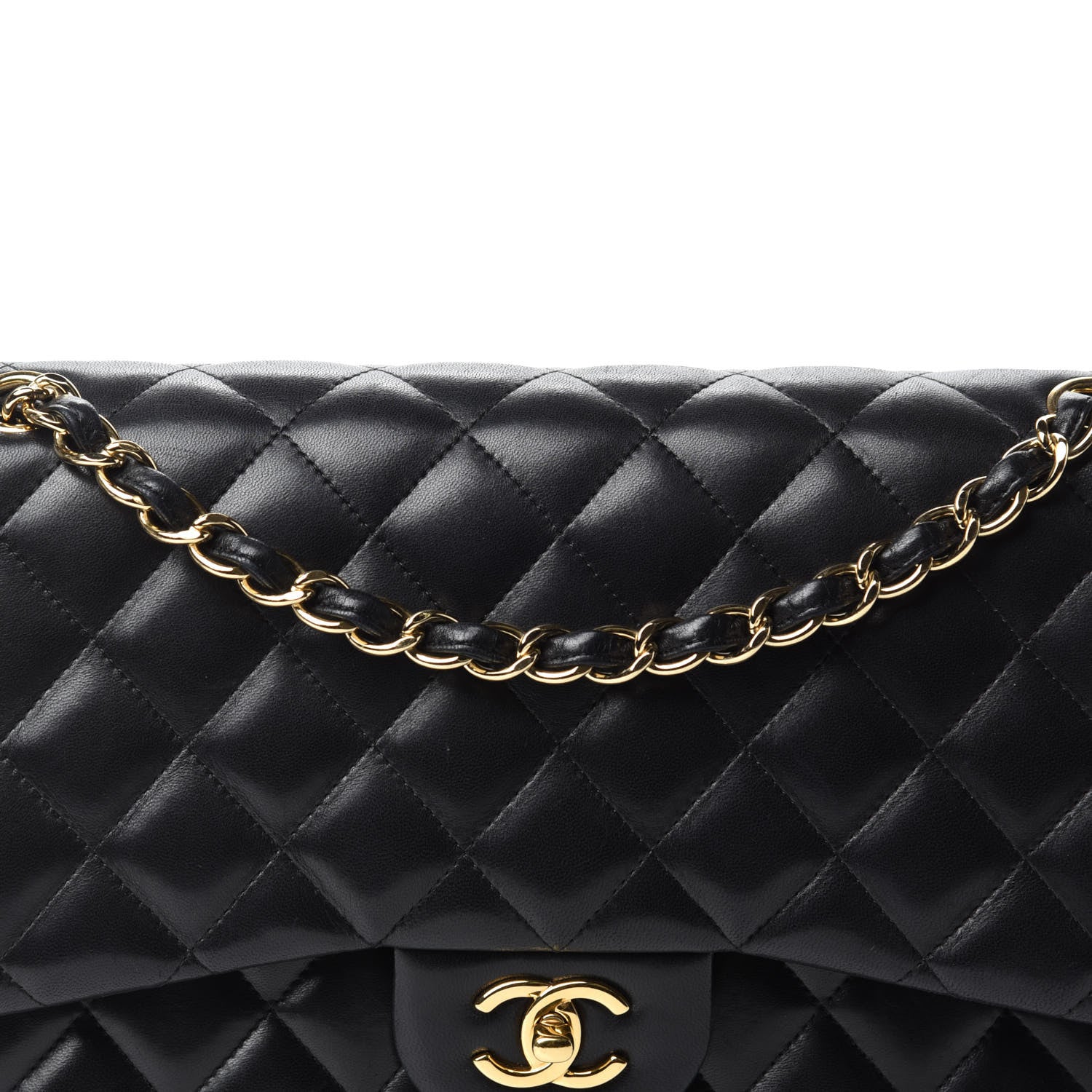 Chanel Lambskin Quilted Jumbo Double Flap Black 15 of 15