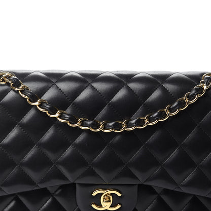 Chanel Lambskin Quilted Jumbo Double Flap Black 15 of 15