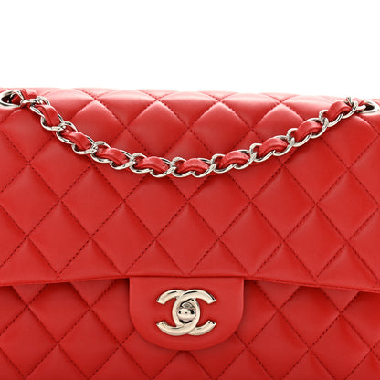 Chanel Lambskin Quilted Medium Double Flap Red 8 of 15