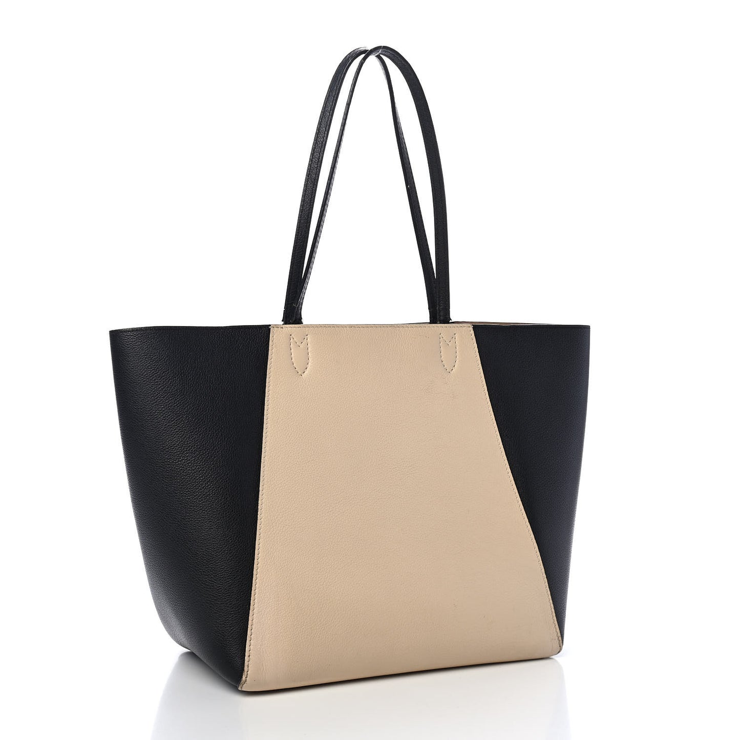 Calfskin Lockme Go Tote Black Vanilla