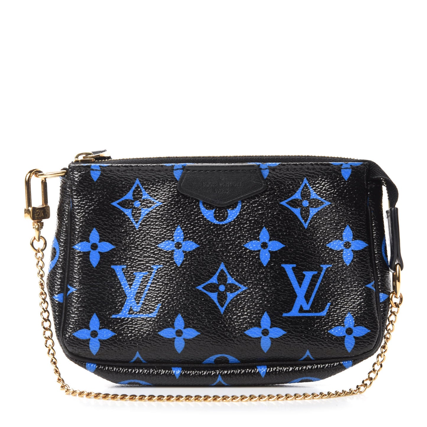 Colored Monogram Mini Pochette Accessories Blue Black