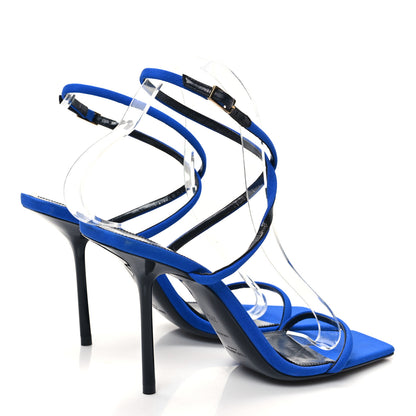 Saint Laurent Silk Crepe Baliqua 95 Sandals 37.5 Picasso Blue 4 of 9