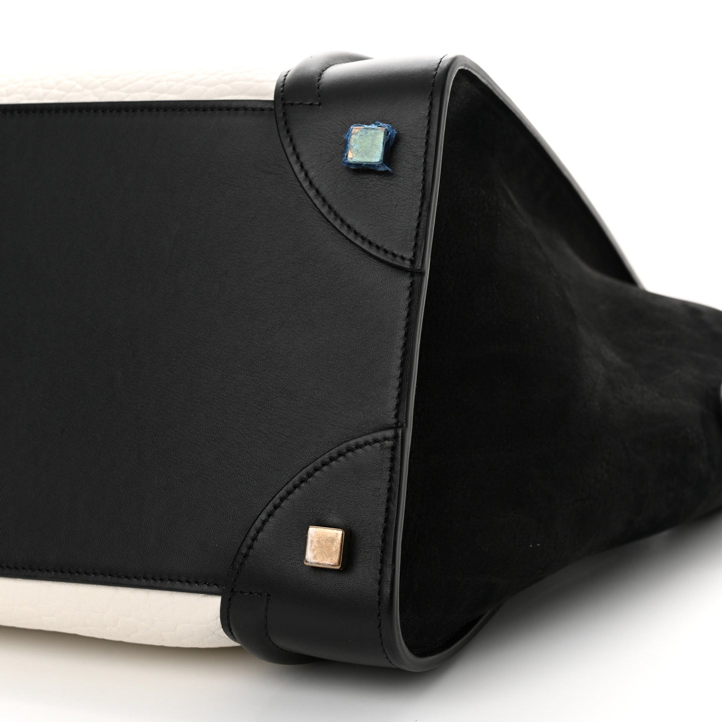 Bullhide Calfskin Nubuck Mini Bi-Color Luggage Black White