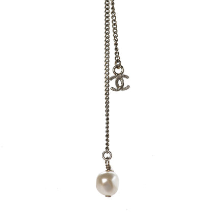 Chanel Pearl Bead Enamel CC Long Necklace Black Gold 5 of 5