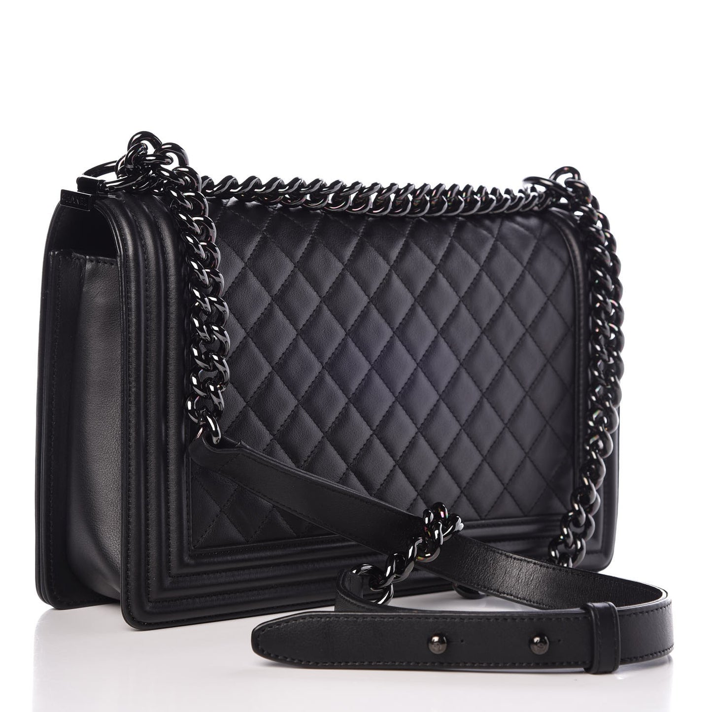 Calfskin Quilted New Medium Boy Flap So Black