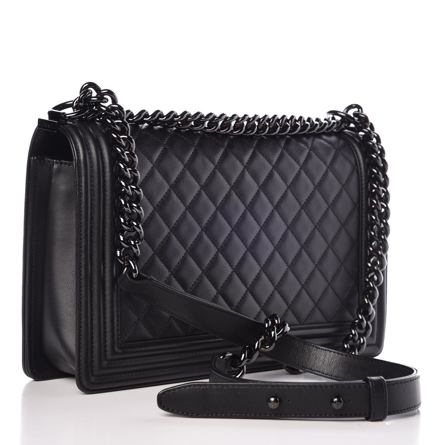 Chanel Calfskin Quilted New Medium Boy Flap So Black 4 of 16