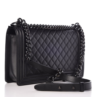 Chanel Calfskin Quilted New Medium Boy Flap So Black 4 of 16