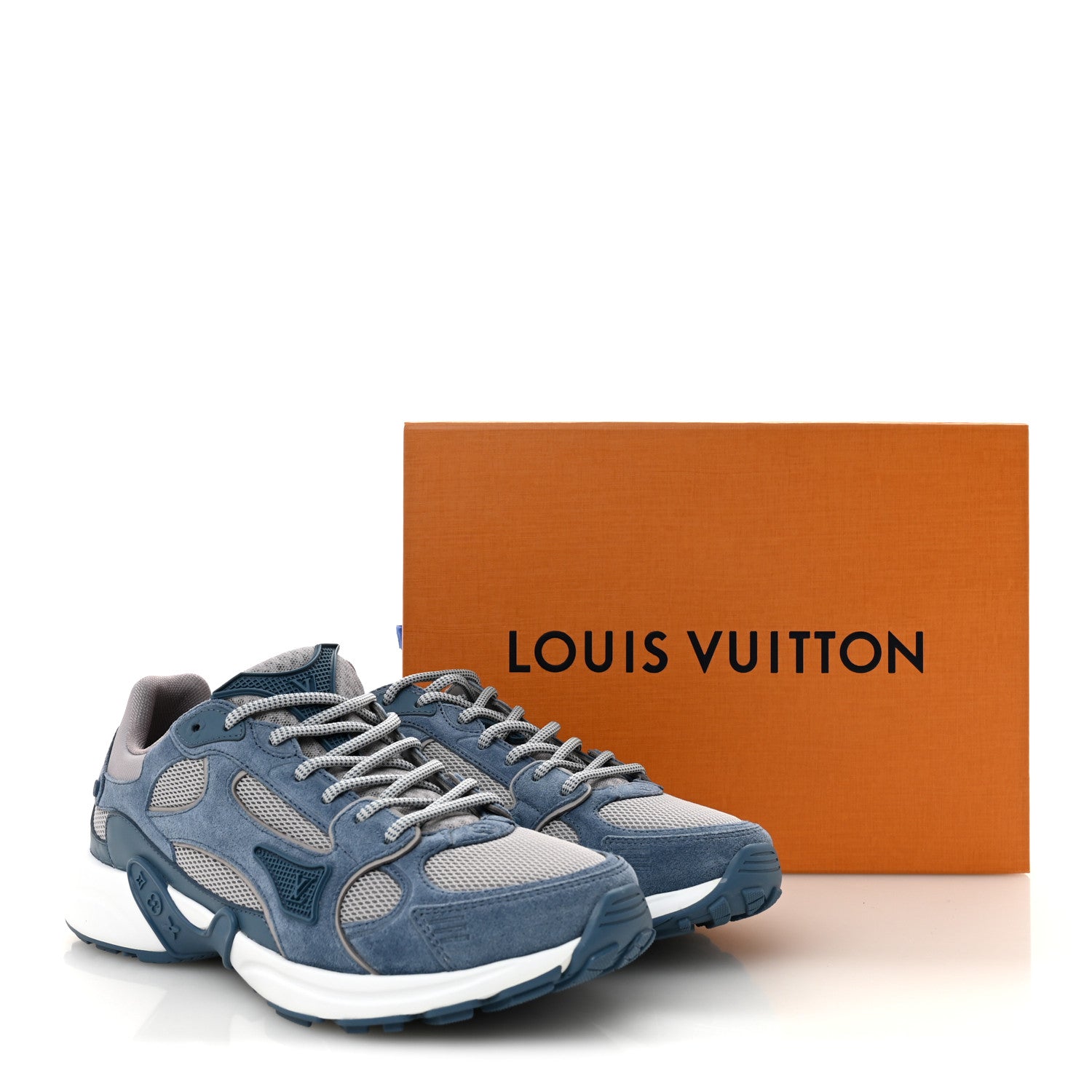 Louis Vuitton Calfskin Suede Womens LV Olympia Sneakers 38 Blue 10 of 10