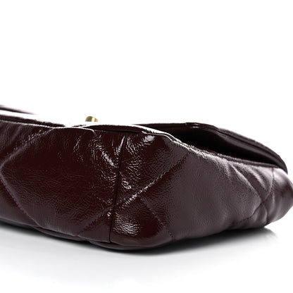Chanel Shiny Crumpled Calfskin Quilted Medium Chanel 19 Flap Burgundy 9 of 10