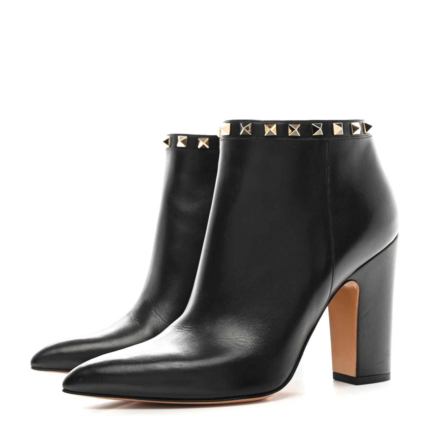 Valentino Garavani Calfskin Rockstud 100mm Ankle Boots 39.5 Black 3 of 10