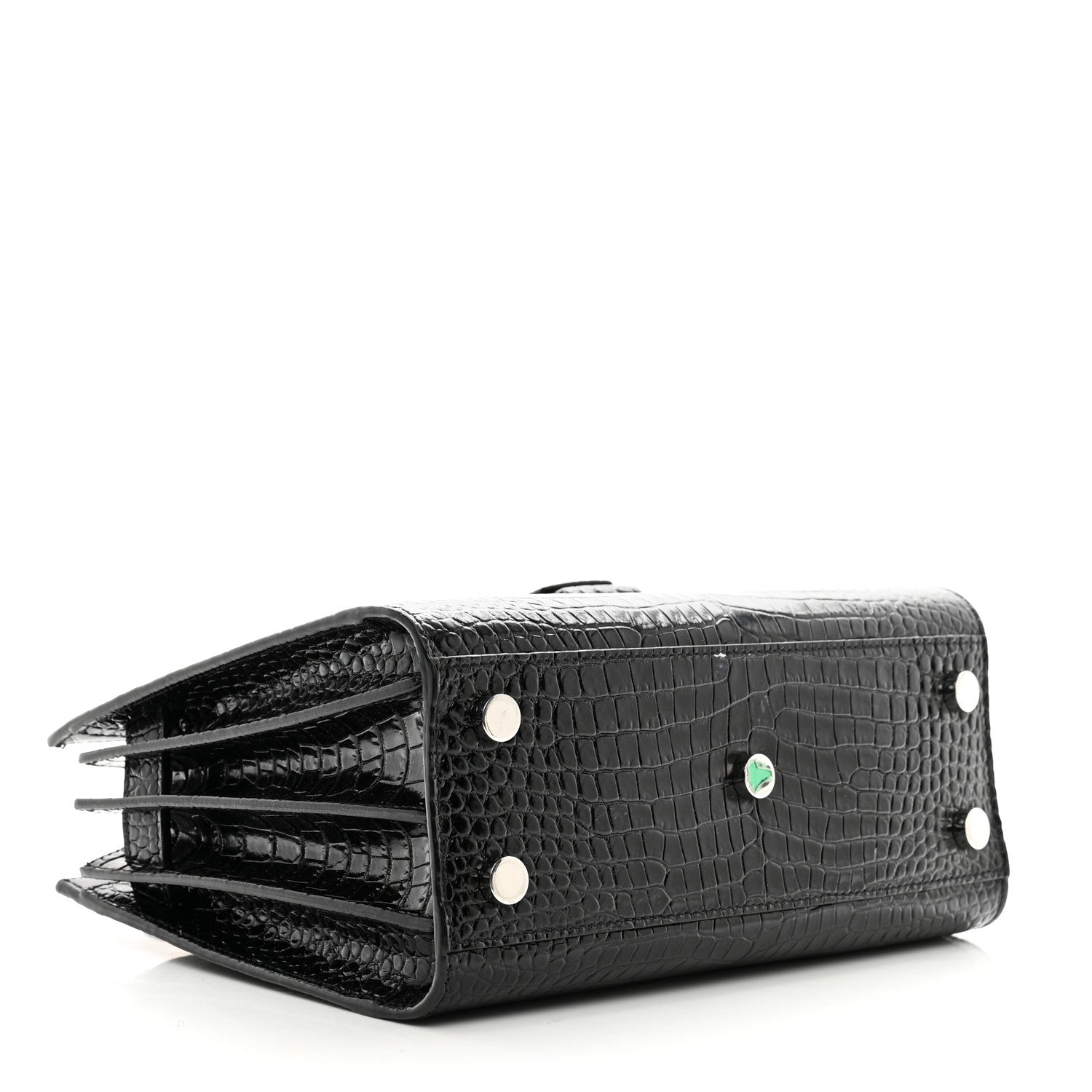 Saint Laurent Calfskin Crocodile Embossed Nano Sac De Jour Black 4 of 10