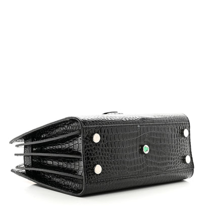 Saint Laurent Calfskin Crocodile Embossed Nano Sac De Jour Black 4 of 10
