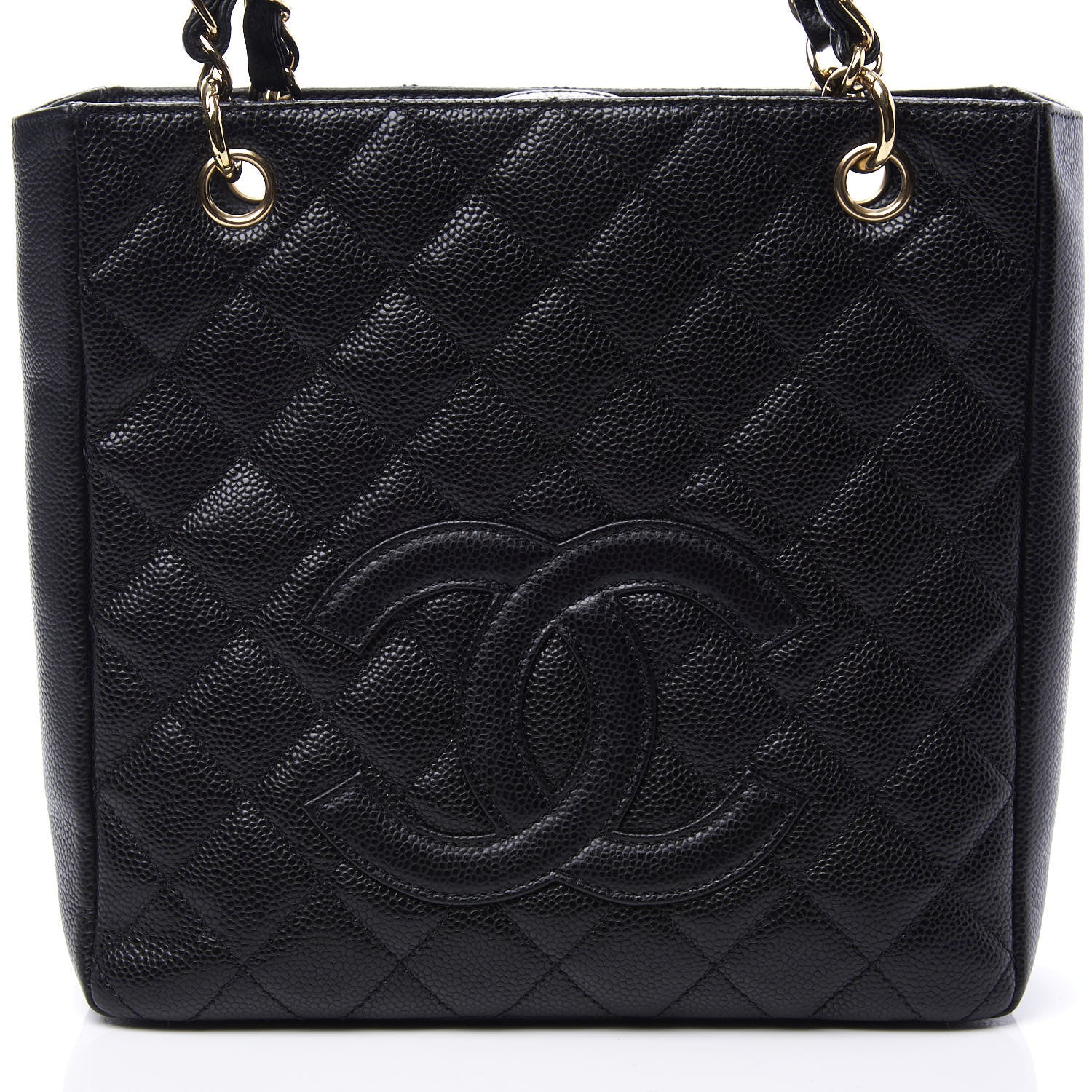 Chanel Caviar Quilted Petit Shopping Tote PST Black 9 of 10