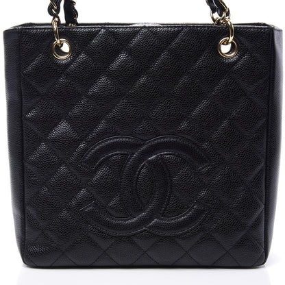 Chanel Caviar Quilted Petit Shopping Tote PST Black 9 of 10