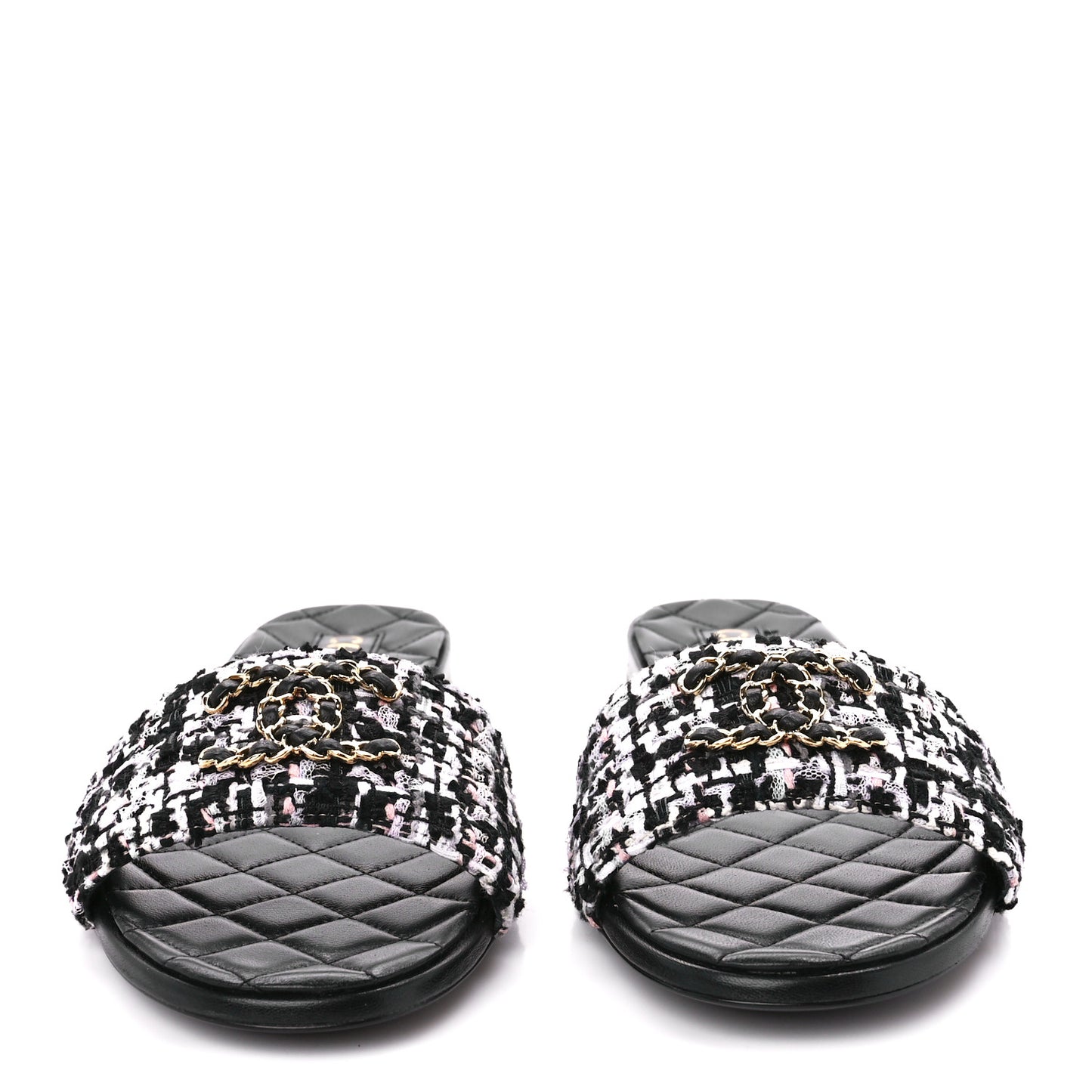 Tweed CC Chain Mule Sandal 41 Multicolor