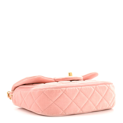 Chanel Velvet Quilted Mini Flap Pink 4 of 12