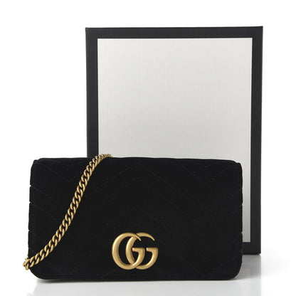 Gucci Velvet Matelasse GG Marmont Mini Bag Black 10 of 10