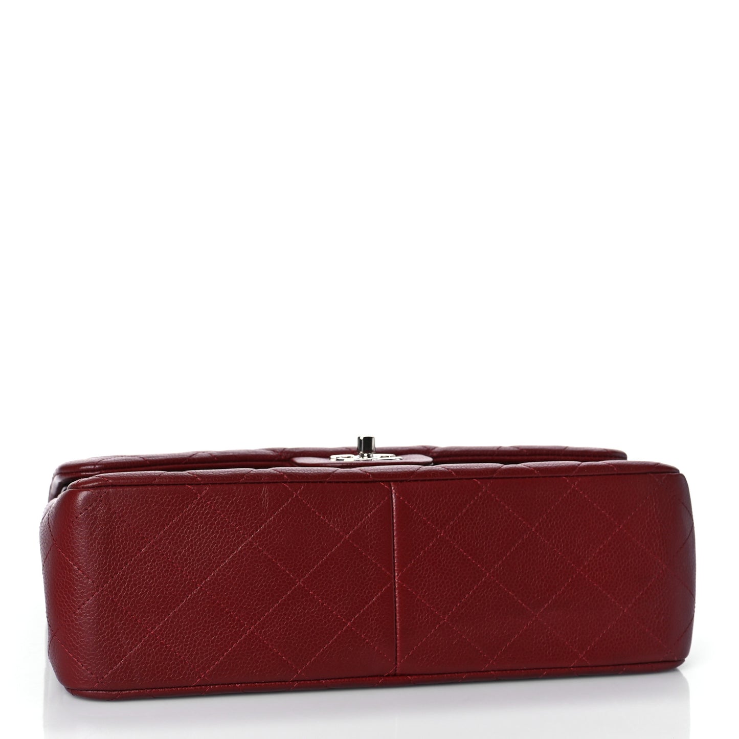 Caviar Quilted Jumbo Double Flap Dark Red